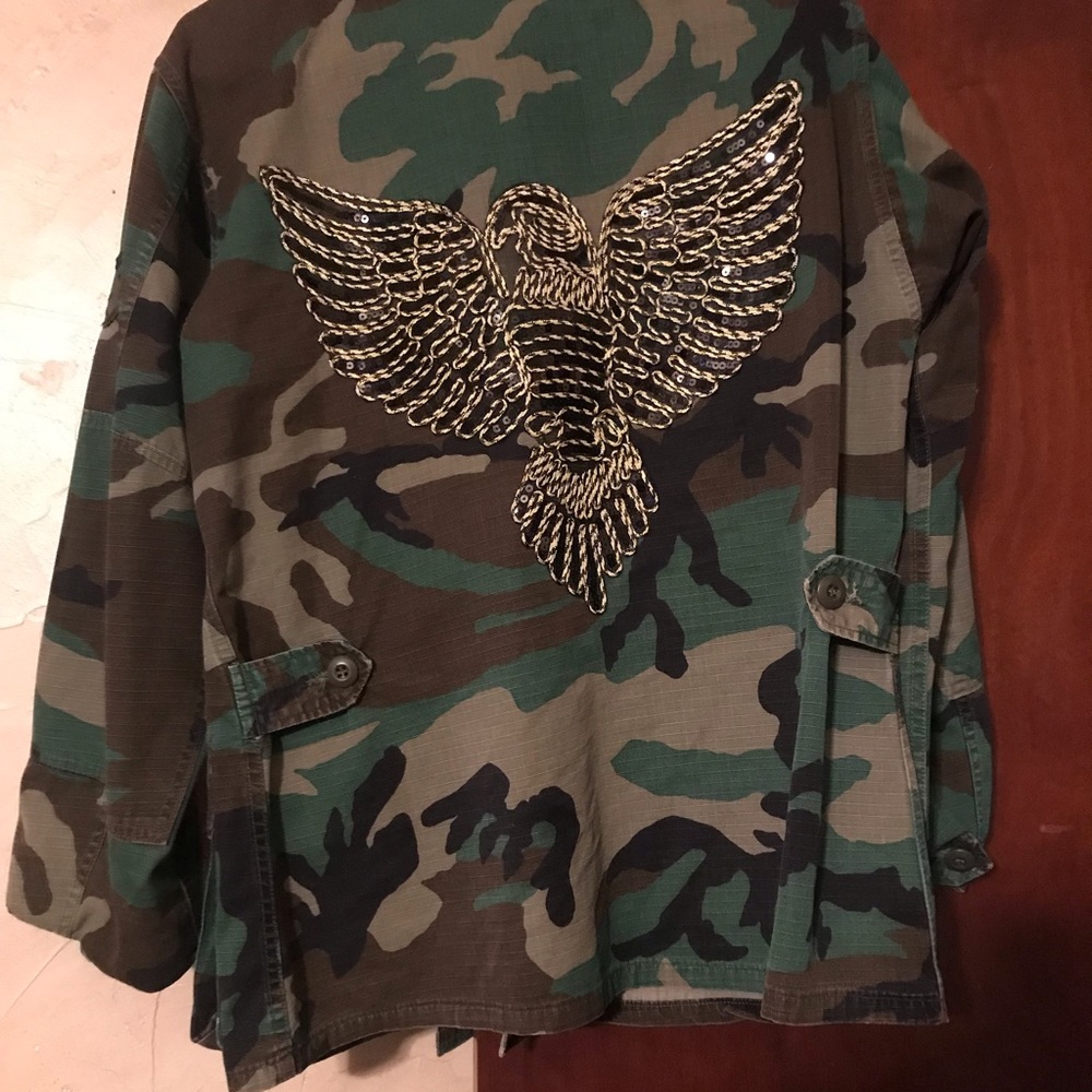 Cute military jacket with Phoenix on the back